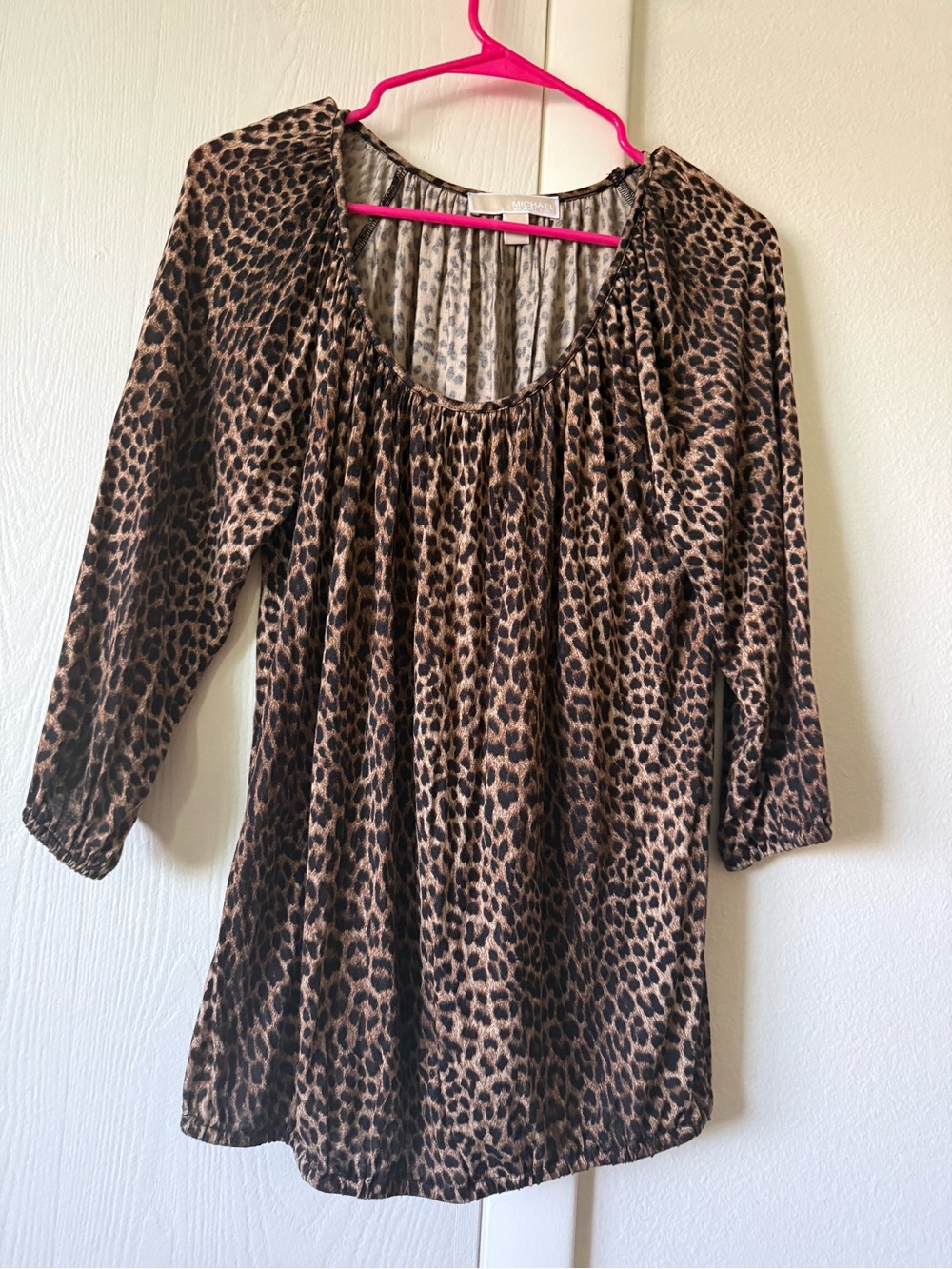 Michael Kors brown leopard print blouse M